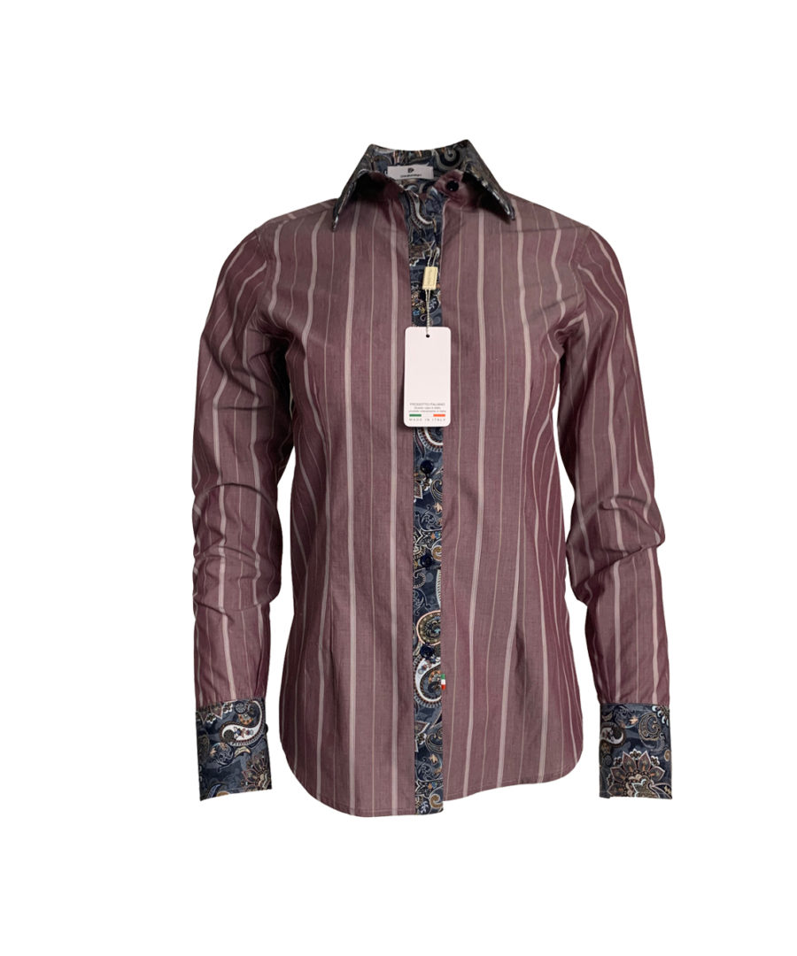 chemise bordeaux, rayure, original, coton, élégant, chic