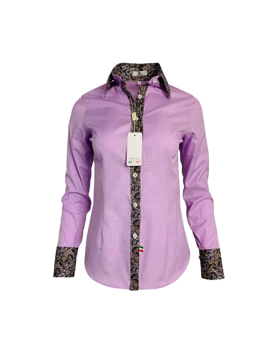 purple paisley blouse - chemise unie violet - elegant